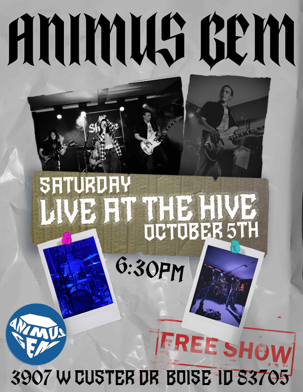 Animus Gem Boise Rock Plays Live At The Boise Hive Saturday October 5th